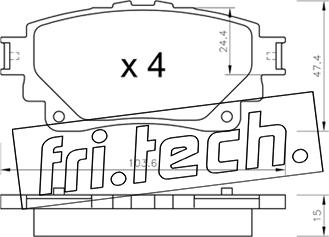 Fri.Tech. 1290.0 - Bremžu uzliku kompl., Disku bremzes autodraugiem.lv