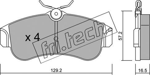 Fri.Tech. 125.0 - Bremžu uzliku kompl., Disku bremzes autodraugiem.lv