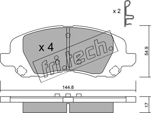 Fri.Tech. 878.0 - Bremžu uzliku kompl., Disku bremzes autodraugiem.lv