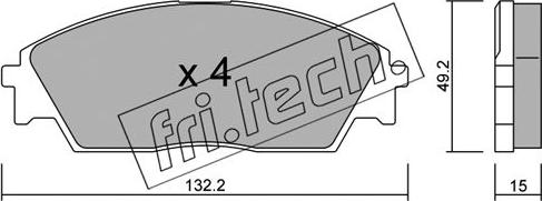 Fri.Tech. 245.0 - Bremžu uzliku kompl., Disku bremzes autodraugiem.lv