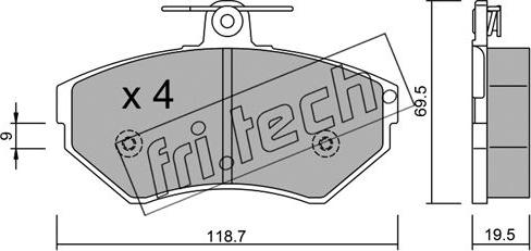 Fri.Tech. 224.0 - Bremžu uzliku kompl., Disku bremzes autodraugiem.lv