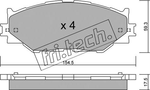 Fri.Tech. 776.0 - Bremžu uzliku kompl., Disku bremzes autodraugiem.lv