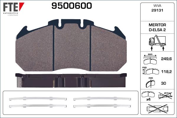 FTE 9500600 - Bremžu uzliku kompl., Disku bremzes autodraugiem.lv