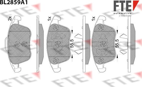 FTE BL2859A1 - Bremžu uzliku kompl., Disku bremzes autodraugiem.lv