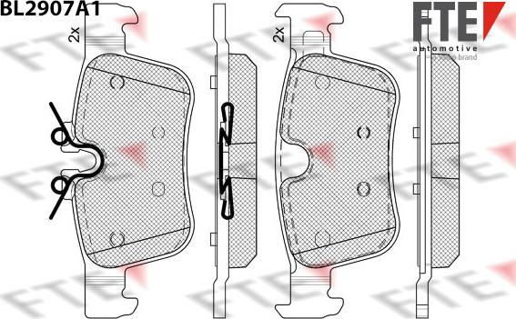 FTE BL2907A1 - Bremžu uzliku kompl., Disku bremzes autodraugiem.lv