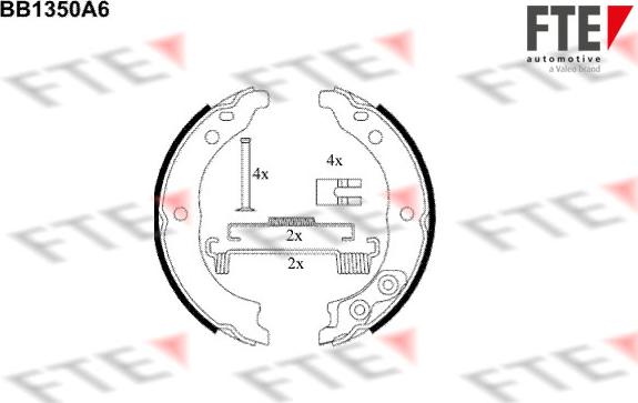 FTE BB1350A6 - Bremžu loku kompl., Stāvbremze autodraugiem.lv