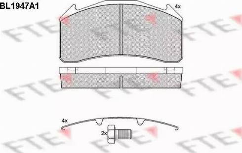 FTE BL1947A1 - Bremžu uzliku kompl., Disku bremzes autodraugiem.lv