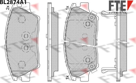 FTE BL2874A1 - Bremžu uzliku kompl., Disku bremzes autodraugiem.lv