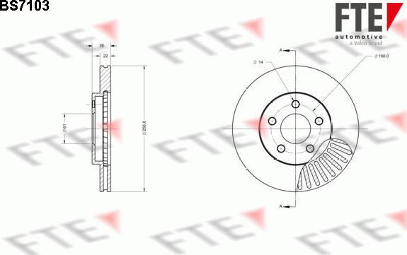 FTE BS7103 - Bremžu diski autodraugiem.lv
