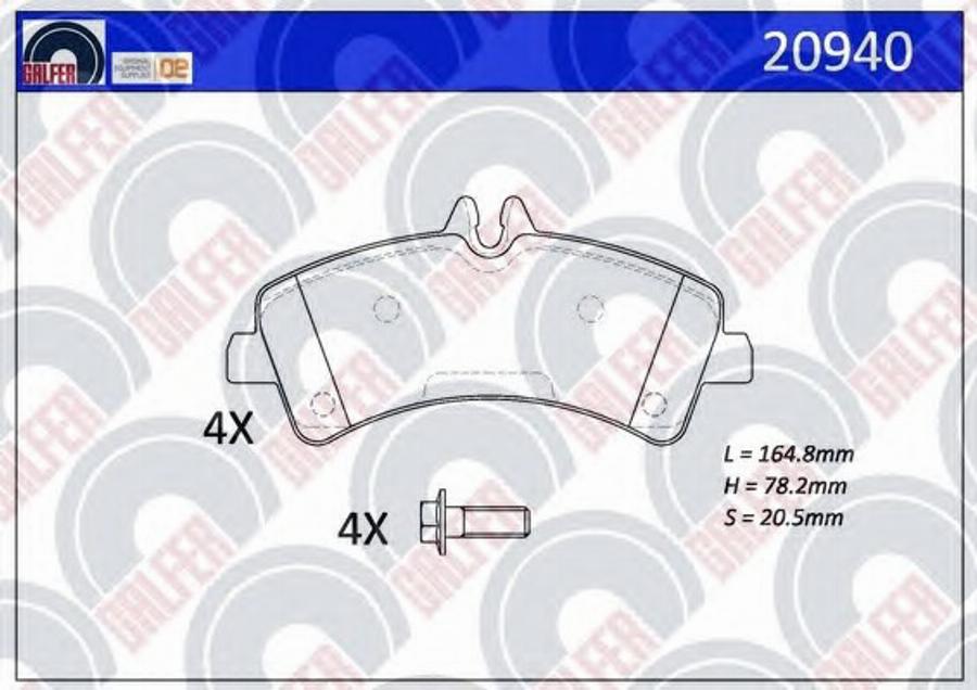 Galfer 20940 - Bremžu uzliku kompl., Disku bremzes autodraugiem.lv