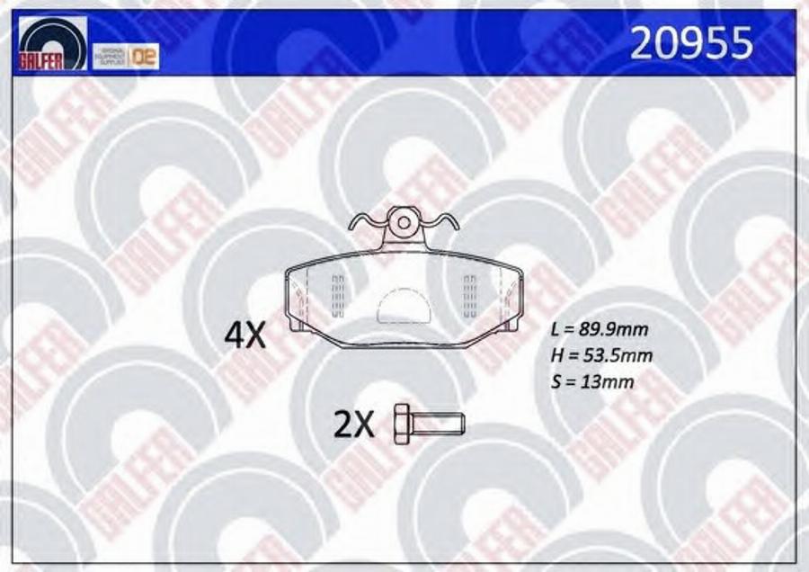 Galfer 20955 - Bremžu uzliku kompl., Disku bremzes autodraugiem.lv