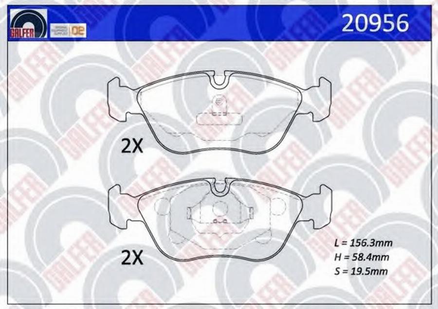 Galfer 20956 - Bremžu uzliku kompl., Disku bremzes autodraugiem.lv