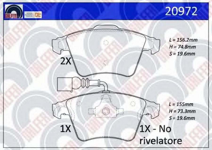 Galfer 20972 - Bremžu uzliku kompl., Disku bremzes autodraugiem.lv