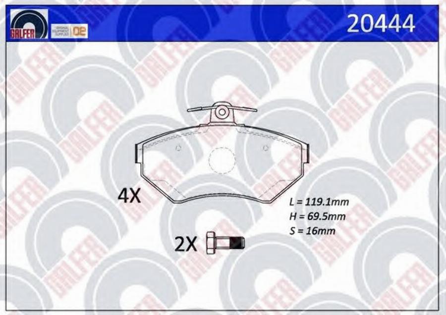 Galfer 20444 - Bremžu uzliku kompl., Disku bremzes autodraugiem.lv