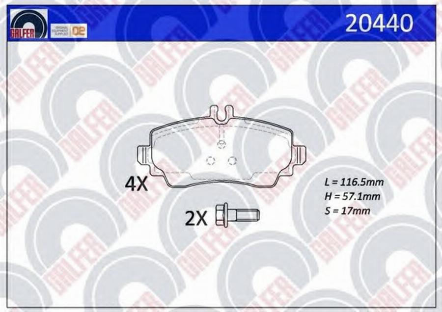 Galfer 20440 - Bremžu uzliku kompl., Disku bremzes autodraugiem.lv