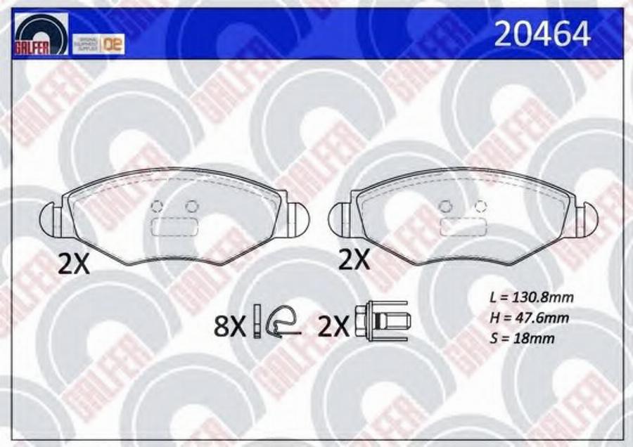 Galfer 20464 - Bremžu uzliku kompl., Disku bremzes autodraugiem.lv