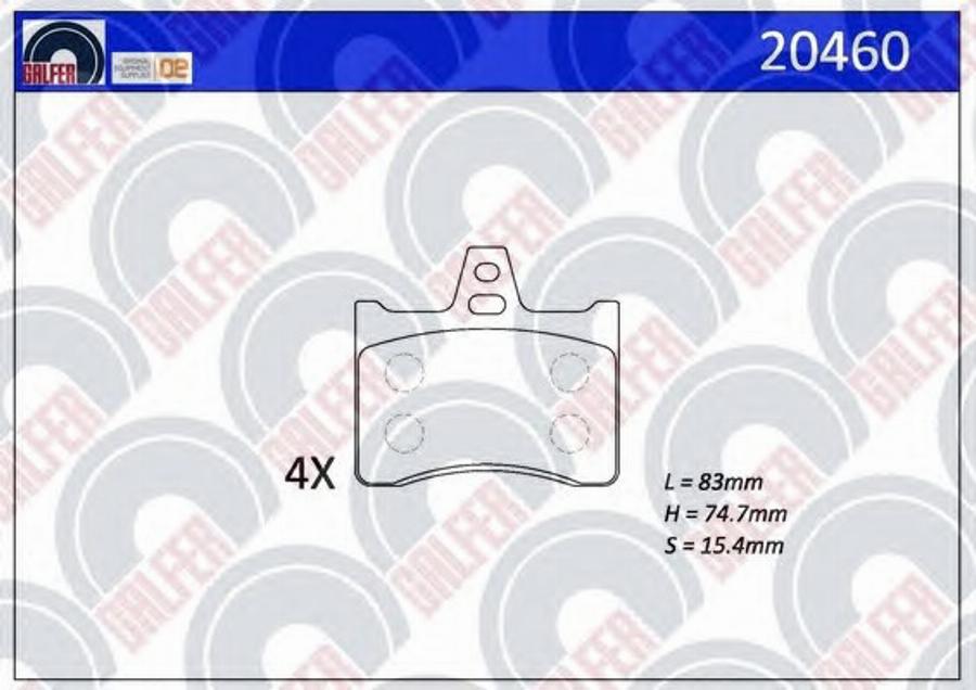 Galfer 20460 - Bremžu uzliku kompl., Disku bremzes autodraugiem.lv