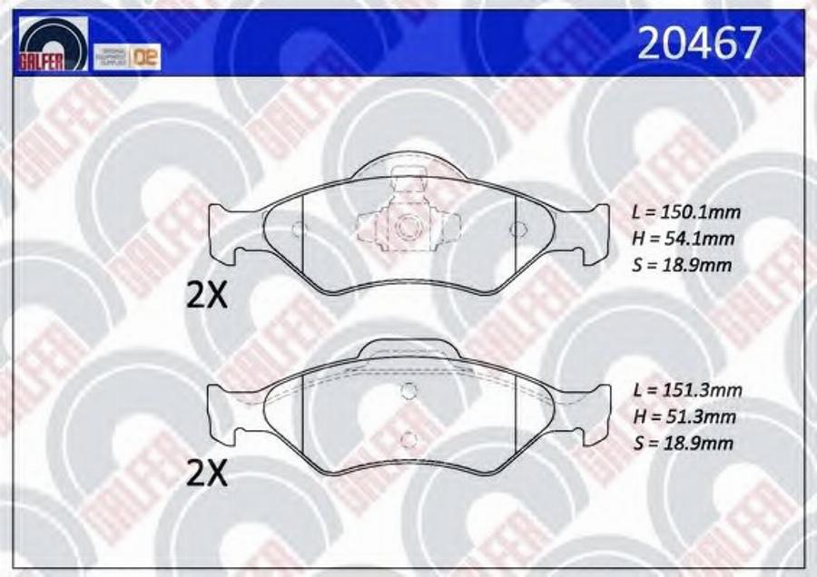 Galfer 20467 - Bremžu uzliku kompl., Disku bremzes autodraugiem.lv