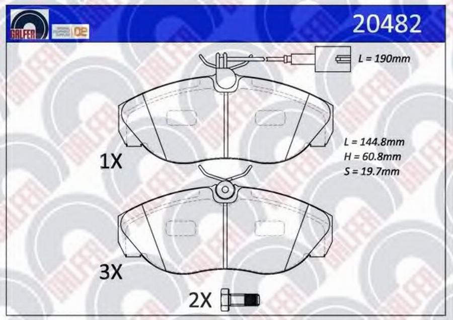 Galfer 20482 - Bremžu uzliku kompl., Disku bremzes autodraugiem.lv