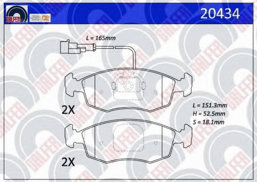 Galfer 20434 - Bremžu uzliku kompl., Disku bremzes autodraugiem.lv