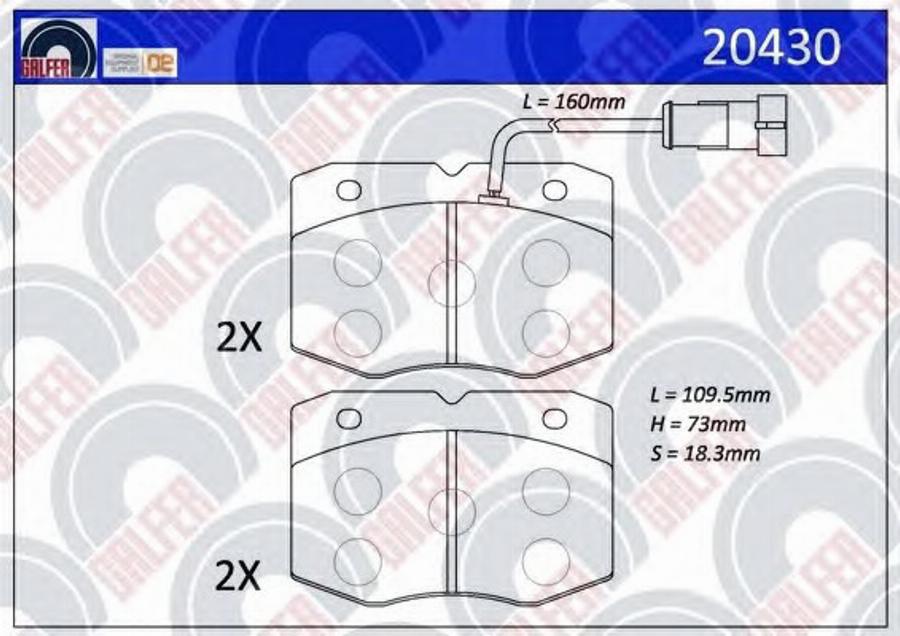 Galfer 20430 - Bremžu uzliku kompl., Disku bremzes autodraugiem.lv