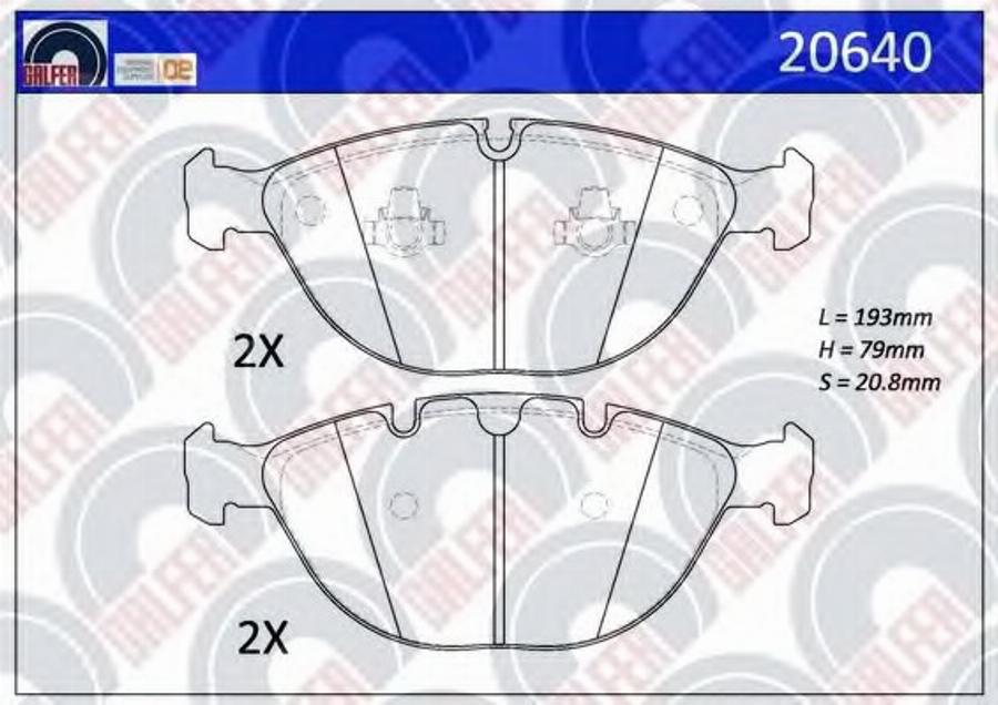 Galfer 20640 - Bremžu uzliku kompl., Disku bremzes autodraugiem.lv