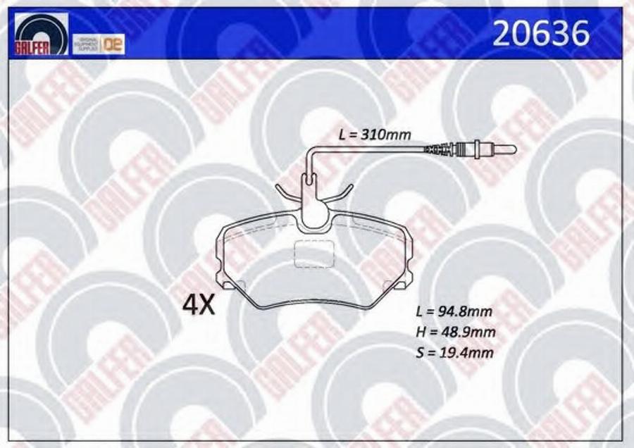 Galfer 20636 - Bremžu uzliku kompl., Disku bremzes autodraugiem.lv