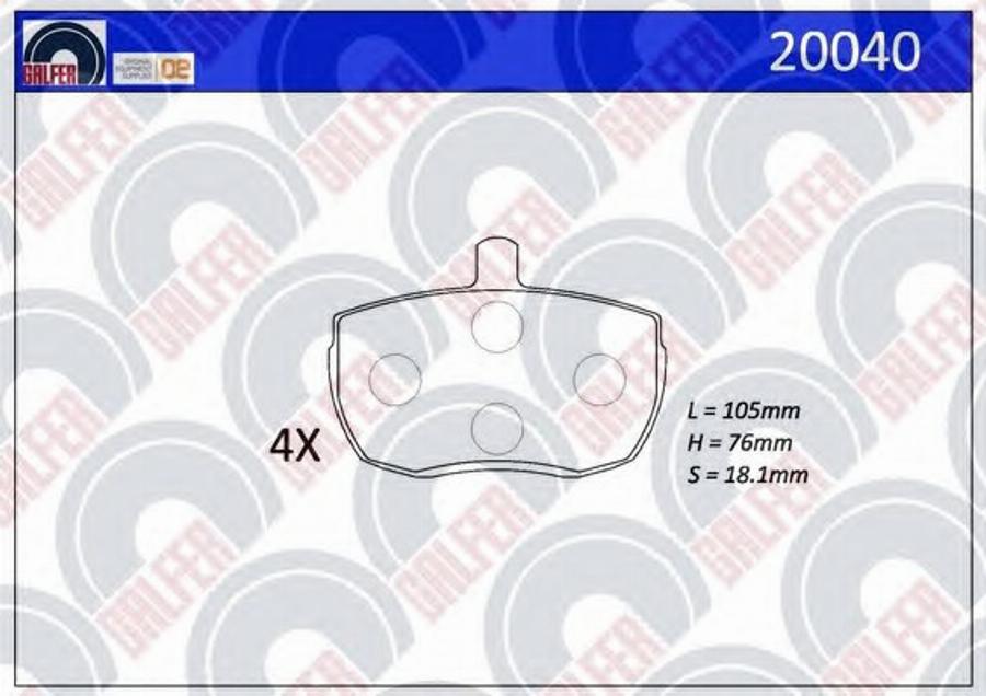 Galfer 20040 - Bremžu uzliku kompl., Disku bremzes autodraugiem.lv