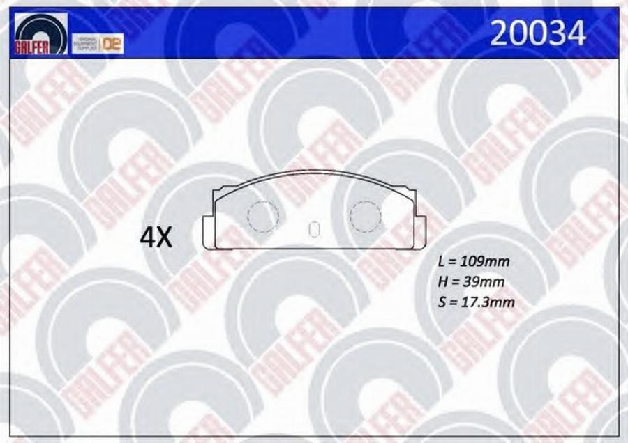 Galfer 20034 - Bremžu uzliku kompl., Disku bremzes autodraugiem.lv