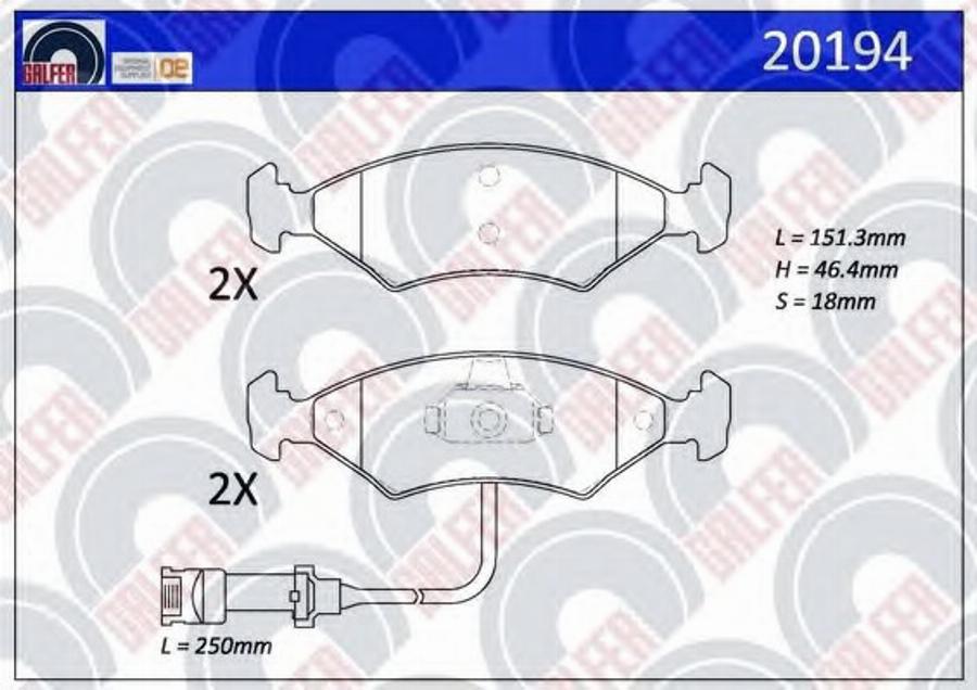 Galfer 20194 - Bremžu uzliku kompl., Disku bremzes autodraugiem.lv