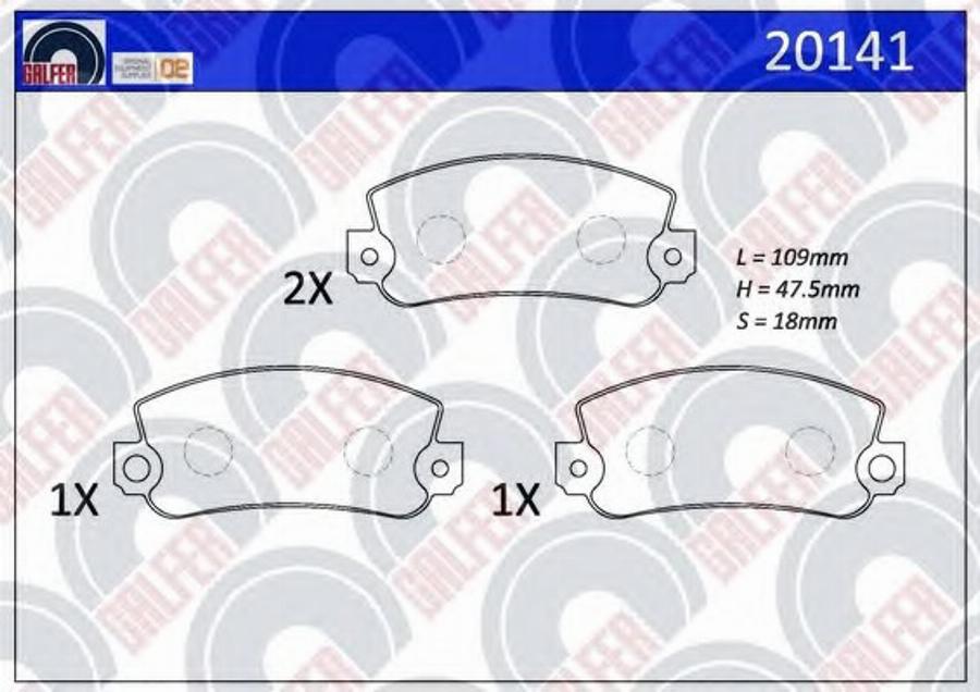 Galfer 20141 - Bremžu uzliku kompl., Disku bremzes autodraugiem.lv