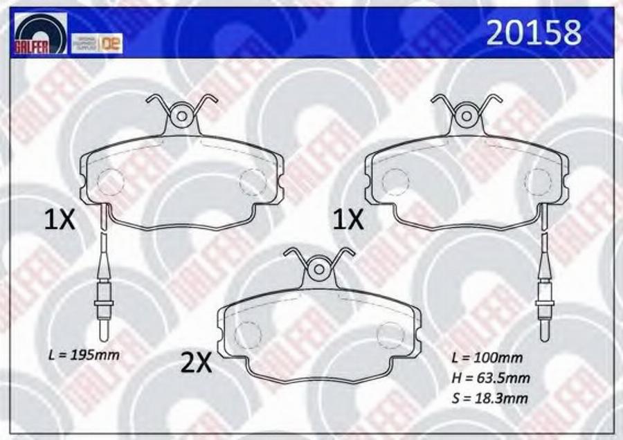 Galfer 20158 - Bremžu uzliku kompl., Disku bremzes autodraugiem.lv