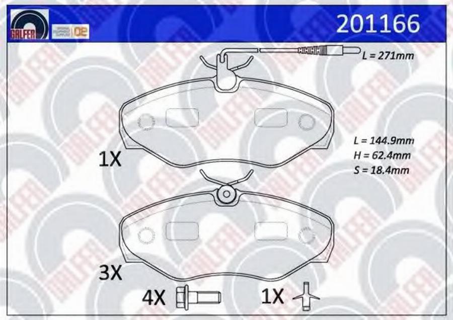 Galfer 201166 - Bremžu uzliku kompl., Disku bremzes autodraugiem.lv