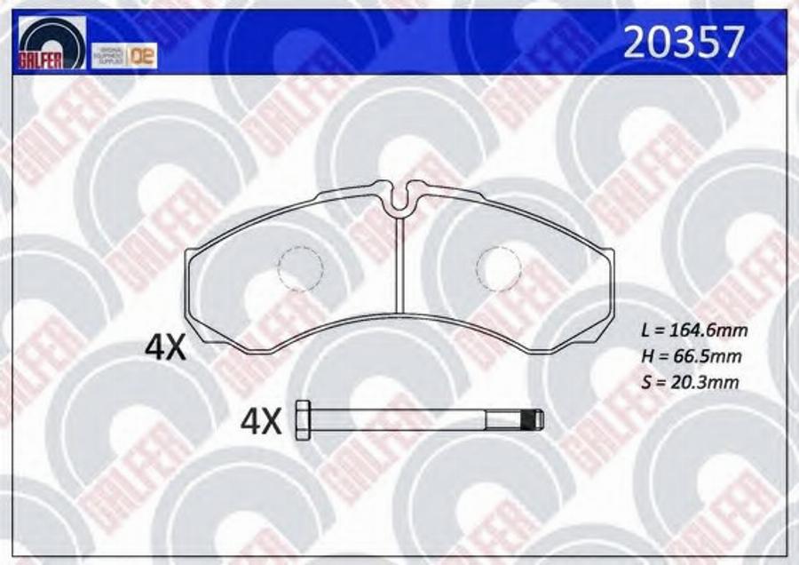 Galfer 20357 - Bremžu uzliku kompl., Disku bremzes autodraugiem.lv