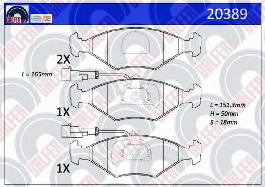 Galfer 20389 - Bremžu uzliku kompl., Disku bremzes autodraugiem.lv