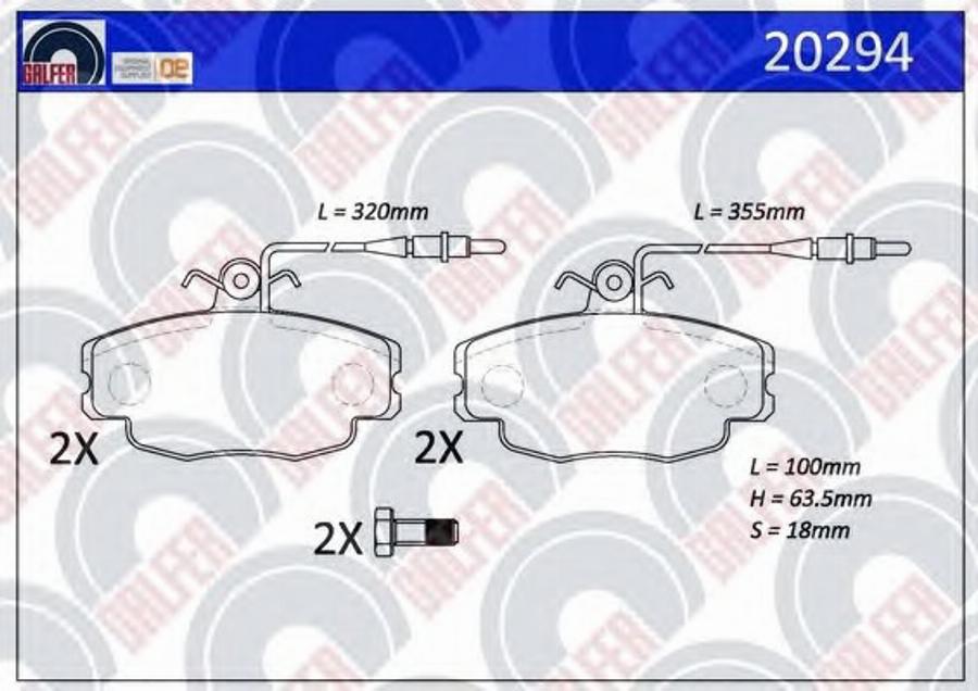 Galfer 20294 - Bremžu uzliku kompl., Disku bremzes autodraugiem.lv