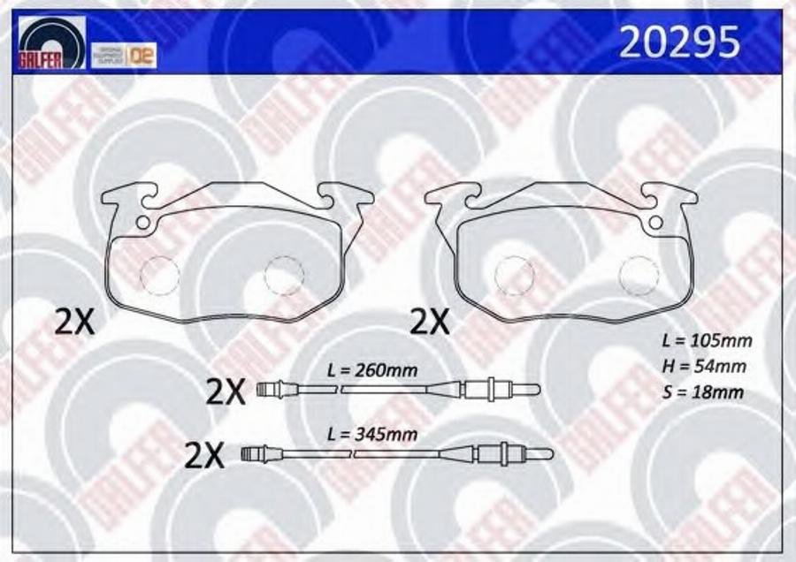 Galfer 20295 - Bremžu uzliku kompl., Disku bremzes autodraugiem.lv