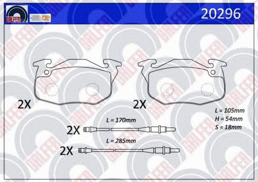 Galfer 20296 - Bremžu uzliku kompl., Disku bremzes autodraugiem.lv