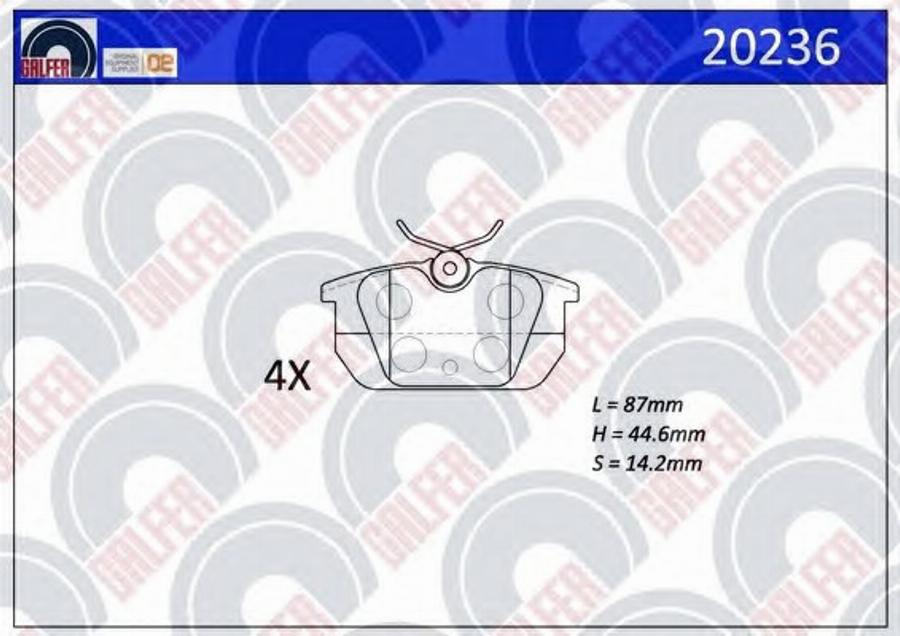 Galfer 20236 - Bremžu uzliku kompl., Disku bremzes autodraugiem.lv