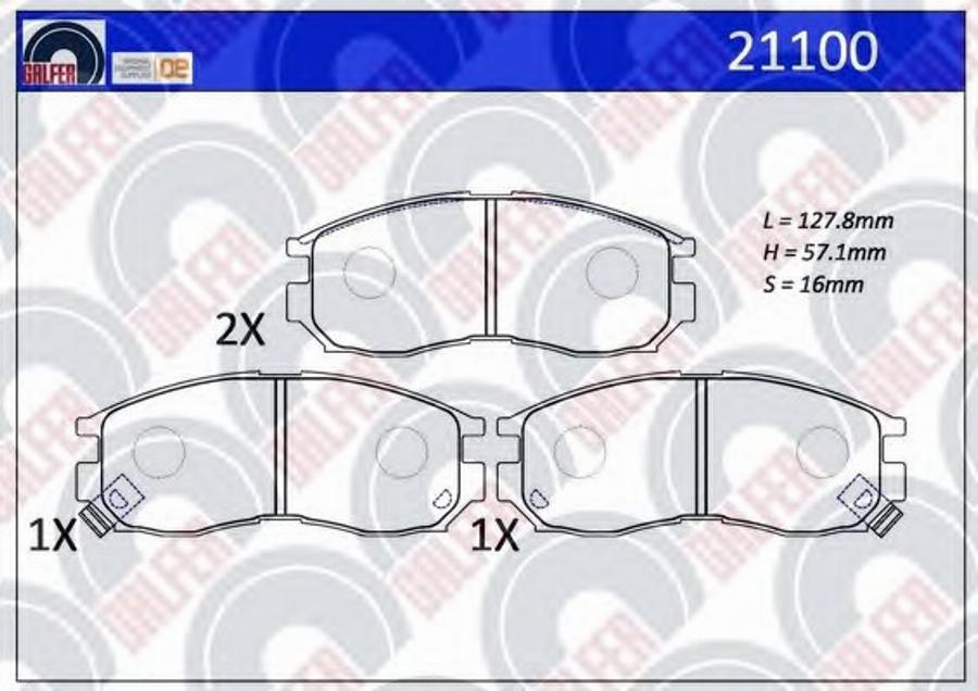 Galfer 21100 - Bremžu uzliku kompl., Disku bremzes autodraugiem.lv