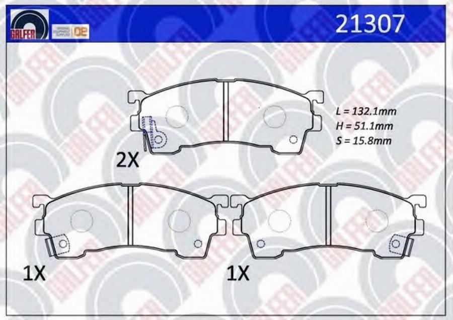 Galfer 21307 - Bremžu uzliku kompl., Disku bremzes autodraugiem.lv