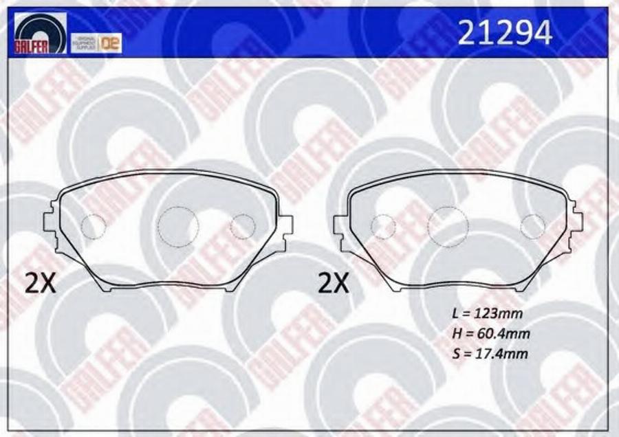 Galfer 21294 - Bremžu uzliku kompl., Disku bremzes autodraugiem.lv