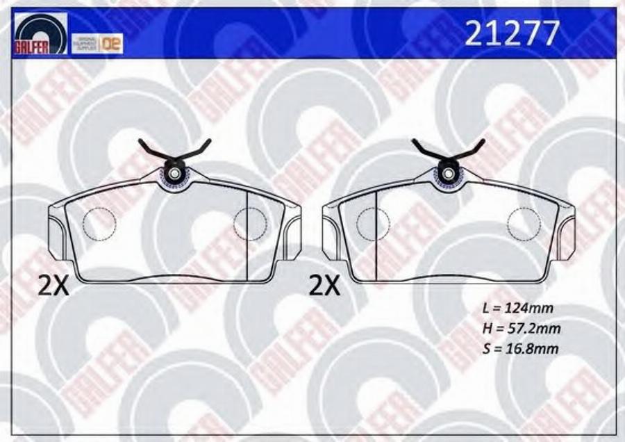 Galfer 21277 - Bremžu uzliku kompl., Disku bremzes autodraugiem.lv