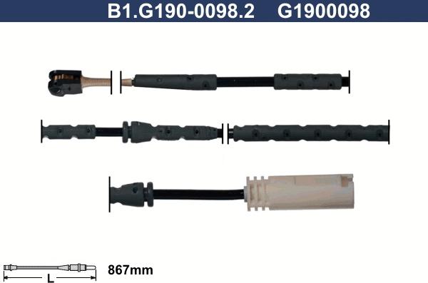 Galfer B1.G190-0098.2 - Indikators, Bremžu uzliku nodilums autodraugiem.lv
