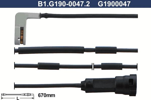 Galfer B1.G190-0047.2 - Indikators, Bremžu uzliku nodilums autodraugiem.lv