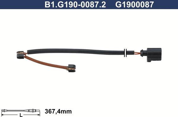 Galfer B1.G190-0087.2 - Indikators, Bremžu uzliku nodilums autodraugiem.lv