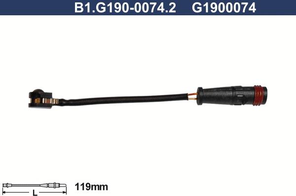 Galfer B1.G190-0074.2 - Indikators, Bremžu uzliku nodilums autodraugiem.lv