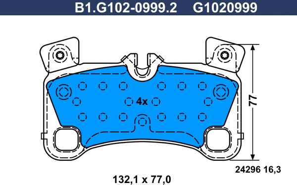 Galfer B1.G102-0999.2 - Bremžu uzliku kompl., Disku bremzes autodraugiem.lv
