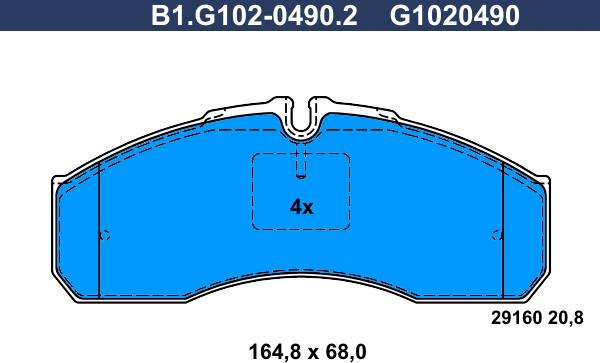 Galfer B1.G102-0490.2 - Bremžu uzliku kompl., Disku bremzes autodraugiem.lv