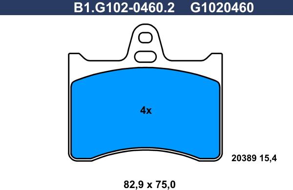 Galfer B1.G102-0460.2 - Bremžu uzliku kompl., Disku bremzes autodraugiem.lv